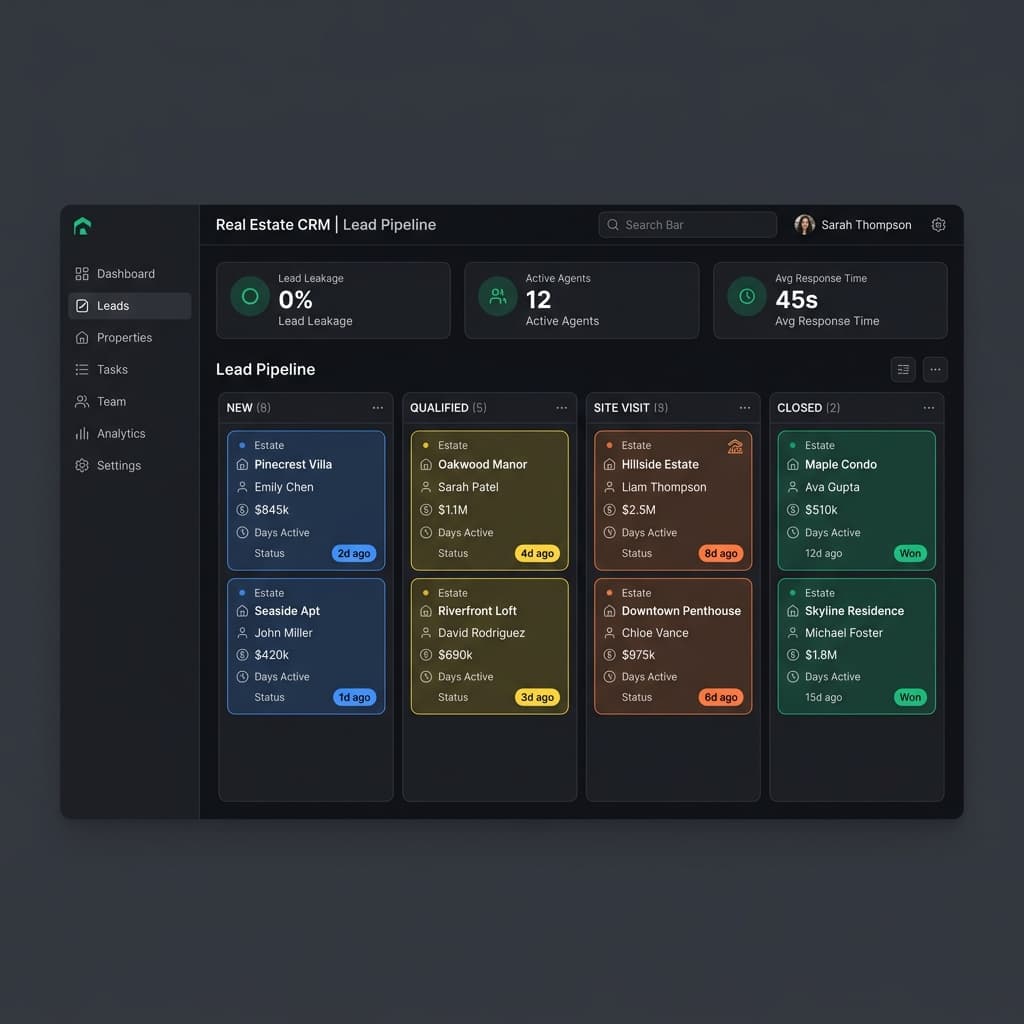 BlinkCRM Dashboard Mockup